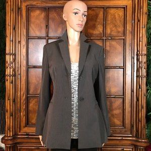 Anne Klein Avignon Charcoal Silver Pinstripe Jacket